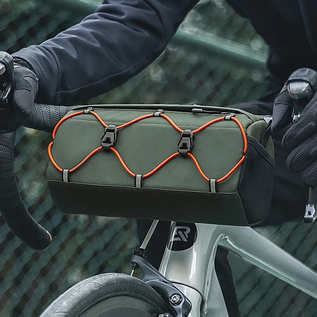 Handlebar-mounted bicycle bag 22l green