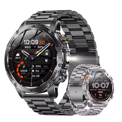 AK87 Herren Outdoor Smartwatch Taschenlampe Multisport-Fitness-Tracker Bluetooth-Anrufe 1000mAh Großer Akku Smartwatch