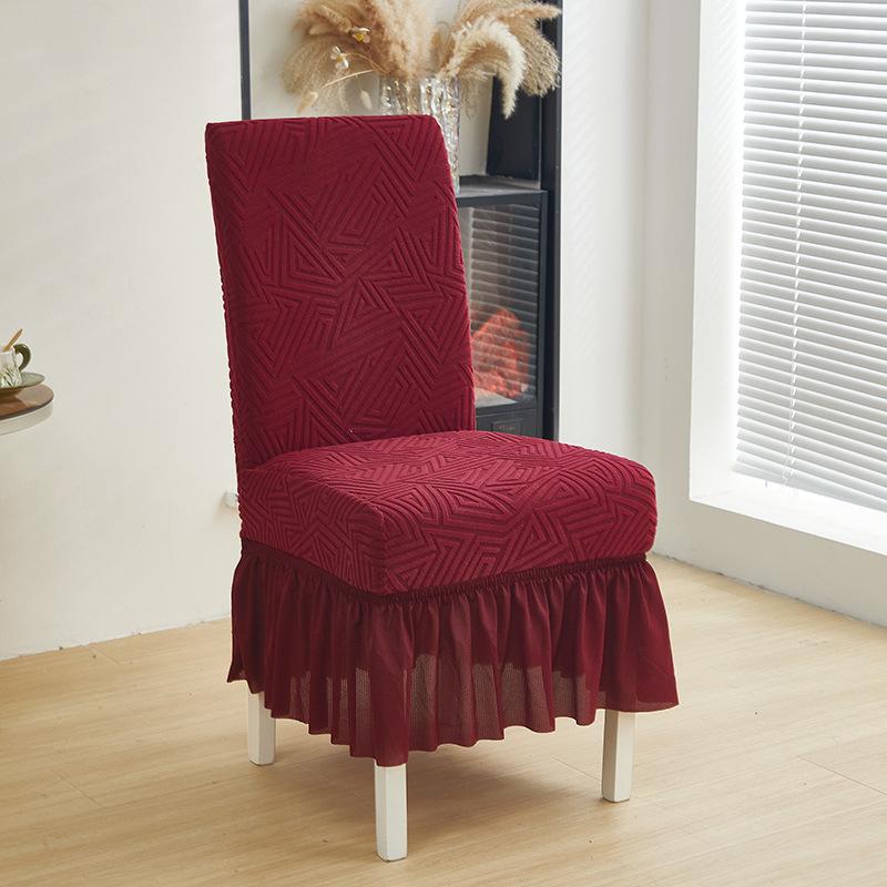 Thickened Jacquard Chair Cover One-Piece Elastic All-Inclusive Chair Cover Hotel Restaurant Stool Dust Cover Universal