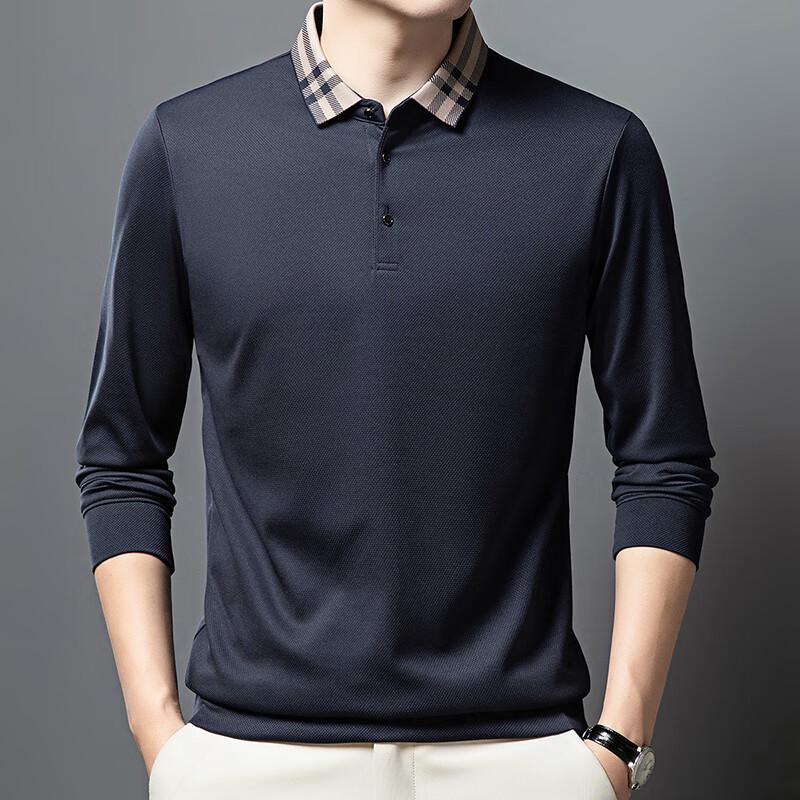 Men s Soft Lapel Long Sleeve T-Shirt YTMDNG8615 XXL