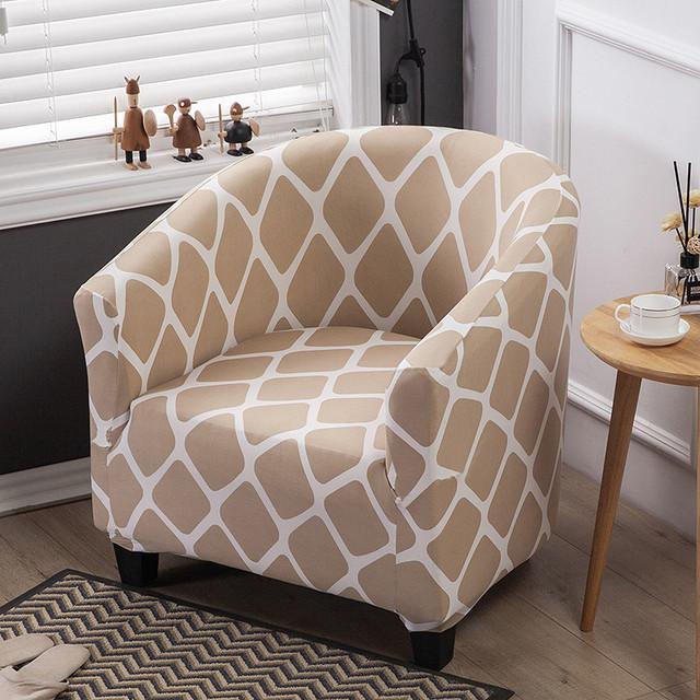 Stretch Single Seat Sofa Covers For Living Room Elastic Tub Club Seating Slipcover Cover Armchair Couch Case Furniture Protector for Home