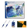 Staedtler Carat Aquarelle Watercolor Pencils 125 M36 (36 Colors) Set with Watercolor Brush, Pencil Sharpener, and Sketchbook