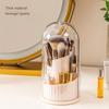 Makeup Barrel Brush Rotating Open Door Cosmetics with Lid Storage Box Transparent Desktop Lip Brush Barrel Rotatable Pen Holder