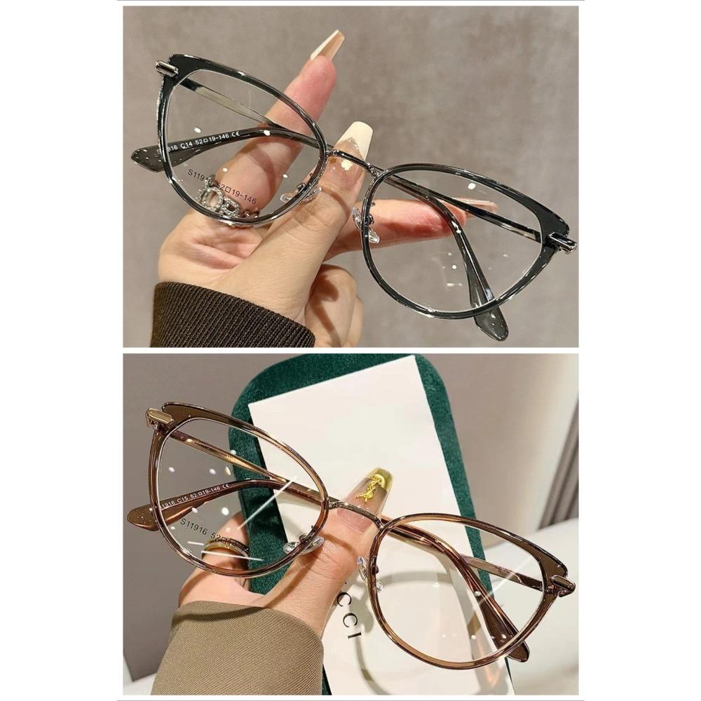 2PCS Cat Eye Frame Glasses Women Anti Blue Light Glasses Retro Optical Glasses