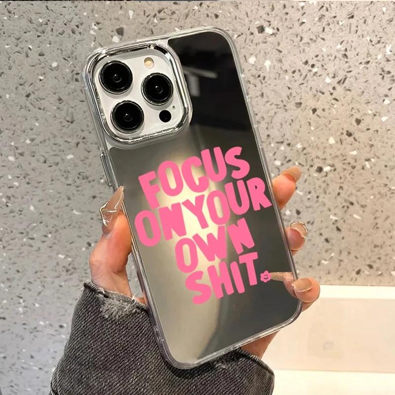 Trendy Quotes & Colorful Letter Makeup Mirror Phone Case For iPhone 17 AIR 16 15 14 13 12 11 PRO MAX PLUS Y2K Shockproof Cover iPhone 13 Pro
