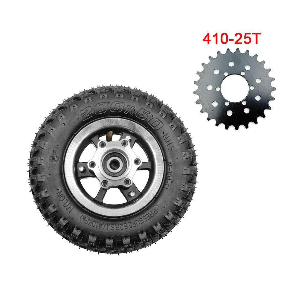 8 inch Pneumatic Wheel 200x50 Tire Inner Tube With 6 Holes Alloy Hub 10mm Bearing Diameter for Electric Scooter E-bike Parts
