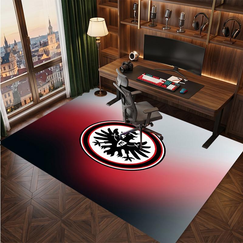 Eintracht Frankfurt Football Print Crystal Velvet Rug, Comfortable Water Absorbent Non Slip Indoor Floor Carpet