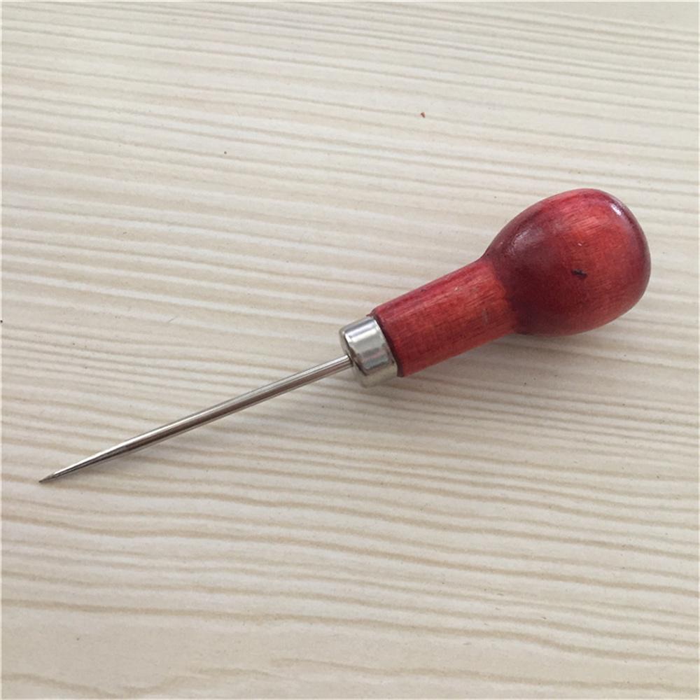 

Wooden Handle Awl Gourd Shaped Leather Punch Tool for Sewing/Leathercraft/DIY Projects Type A