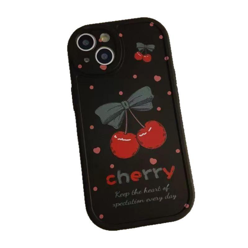 Oil painting love bow cherry for apple 11/11/11 pro mobile phone case 11promax11/11/11X