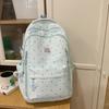 Einfacher Nylon-Rucksack mit Polka-Dots, niedliches Design, lässiger Schülerrucksack mit großem Fassungsvermögen und mehreren Fächern, geeignet für den täglichen Gebrauch und die Schule.