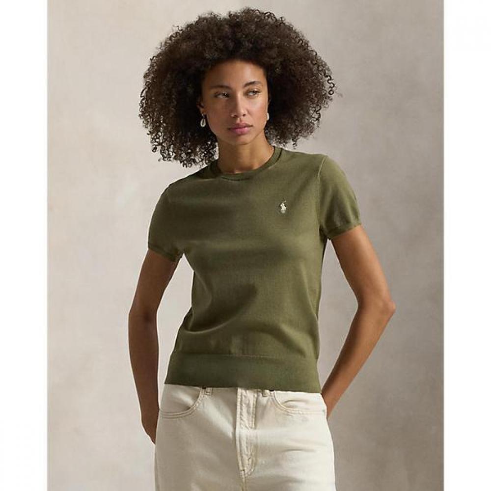 Polo Ralph Lauren Women S Short Sleeve Crewneck Sweater wmpoSwenc021543300 S