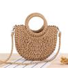 Bolso de Playa de Paja Tejida de Ratán Semicircular Verano para Mujer Bolsos Cruzados KTY