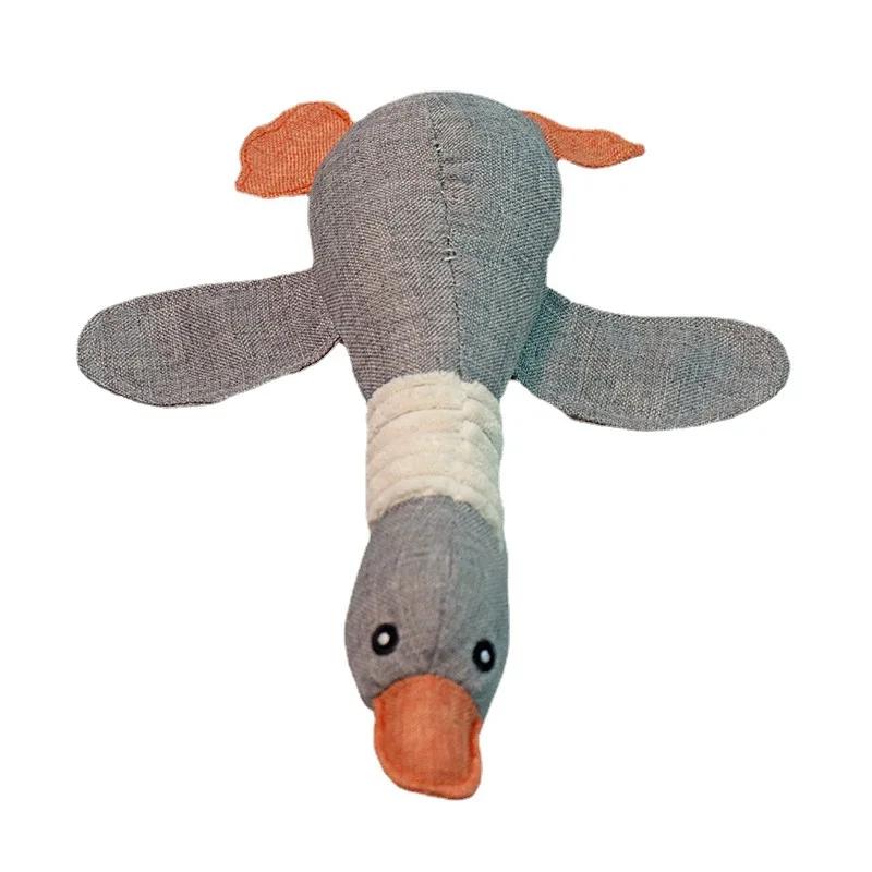 3 pièces Jouets pour animaux de compagnie accompagnés de jouets sonores en toile de jute, résistants aux morsures, oies, produits pour animaux de compagnie Husky sonores