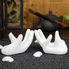 3Pcs Air Plant Holder Ceramics Airplants Holder Small Container Pots Hand Shape Office Desk Base Airplants Display Container