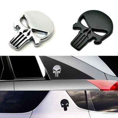 3D Metal Emblem Badge Naklejka Naklejka Punisher Czaszka Samochód Motocykl Wodoodporny