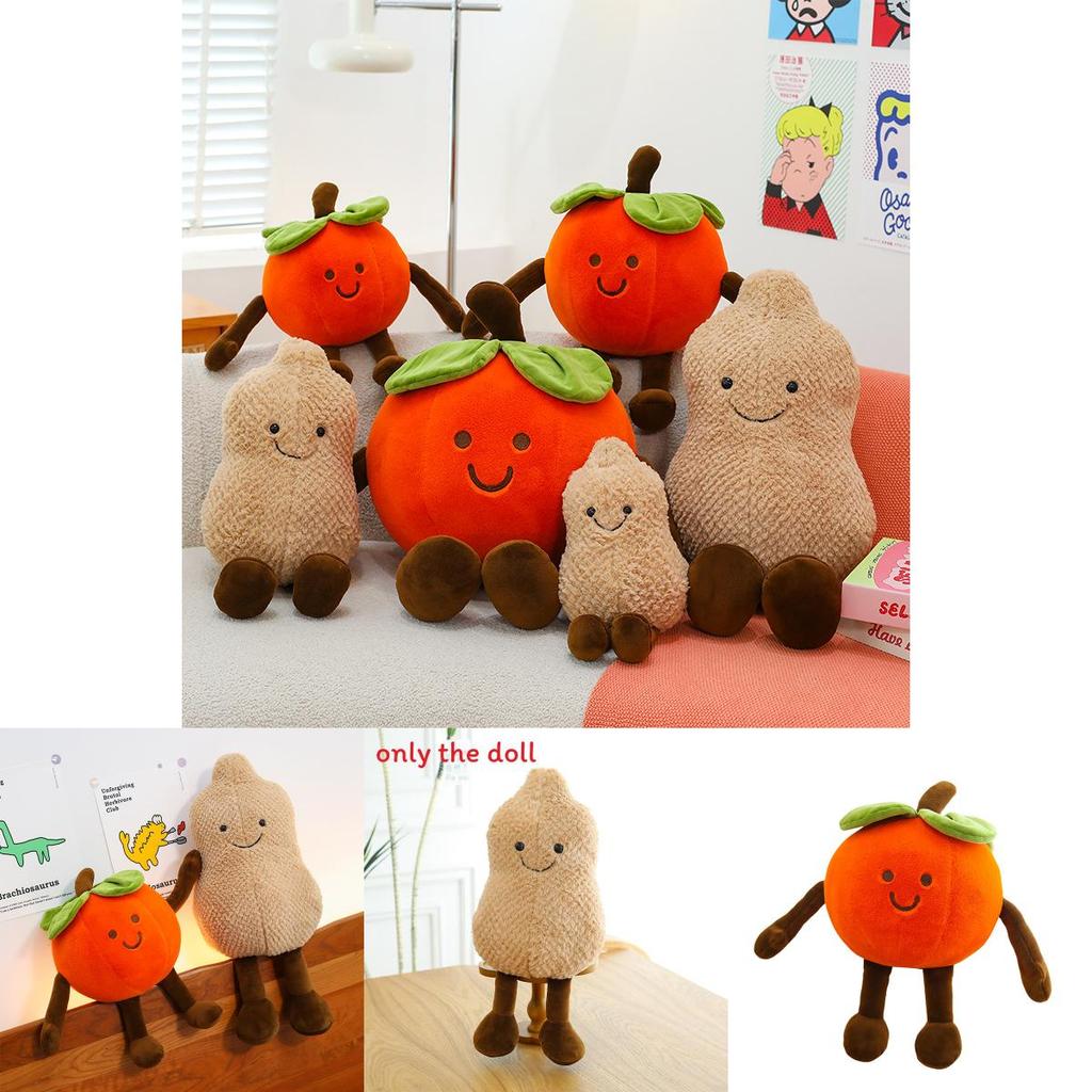 Novelty Plush Pillow With Persimmon And Peanut Animal Designs For Kids And Collectors
