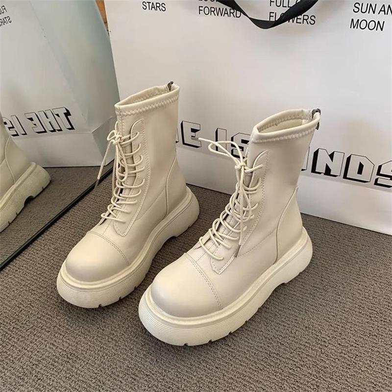 

Женские ботинки Мартина 2025 новые весенне-осенние одинарные ботинки в британском стиле короткие ботинки на толстой подошве милые крутые тонкие французские короткие ботинки 40