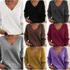 2026 New Women's Pullover Sweater, Loose V-Neck, Casual Versatile Knitwear