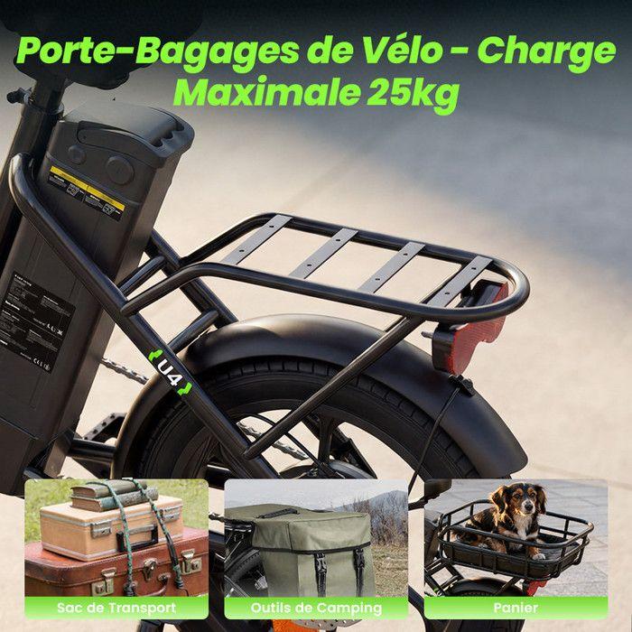 Vélo Électrique Pliable 16"-Moteur 250W-Batterie 36V 10.4Ah-3 Vitesses-Charge 120 kg-Autonomie 56 km-Angle d'escalade 15%-Noir
