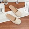 Yuanlitong Summer New Bangkok Holiday~ Woven Baotou Flat Bottom Beach Hollow Half Slippers Women's Sandals Outside