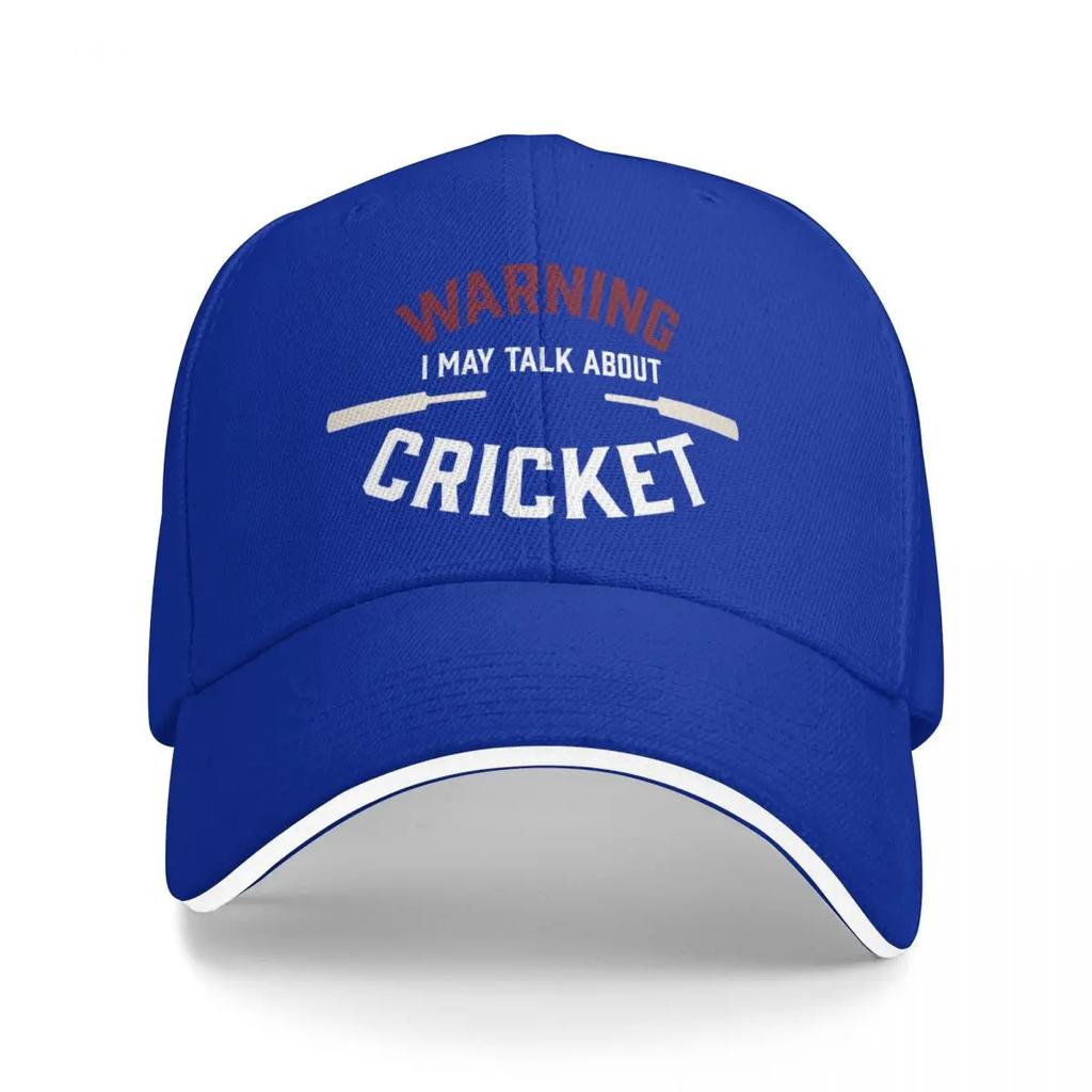 Cricket Fan Design Saying Warning I May Talk About Baseball Cap New In The Hat Luxury Woman Men'S