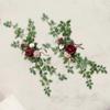 2pcs Wedding Aisle Chair Decorations, Artificial Rose Floral Back Flower Pew Flowers