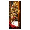 Christmas Door Cover Cute Reindeer Front Door Cover 35x82in Porch Welcome Sign Banner for Winter Holiday Party Photo Backdrop Decor