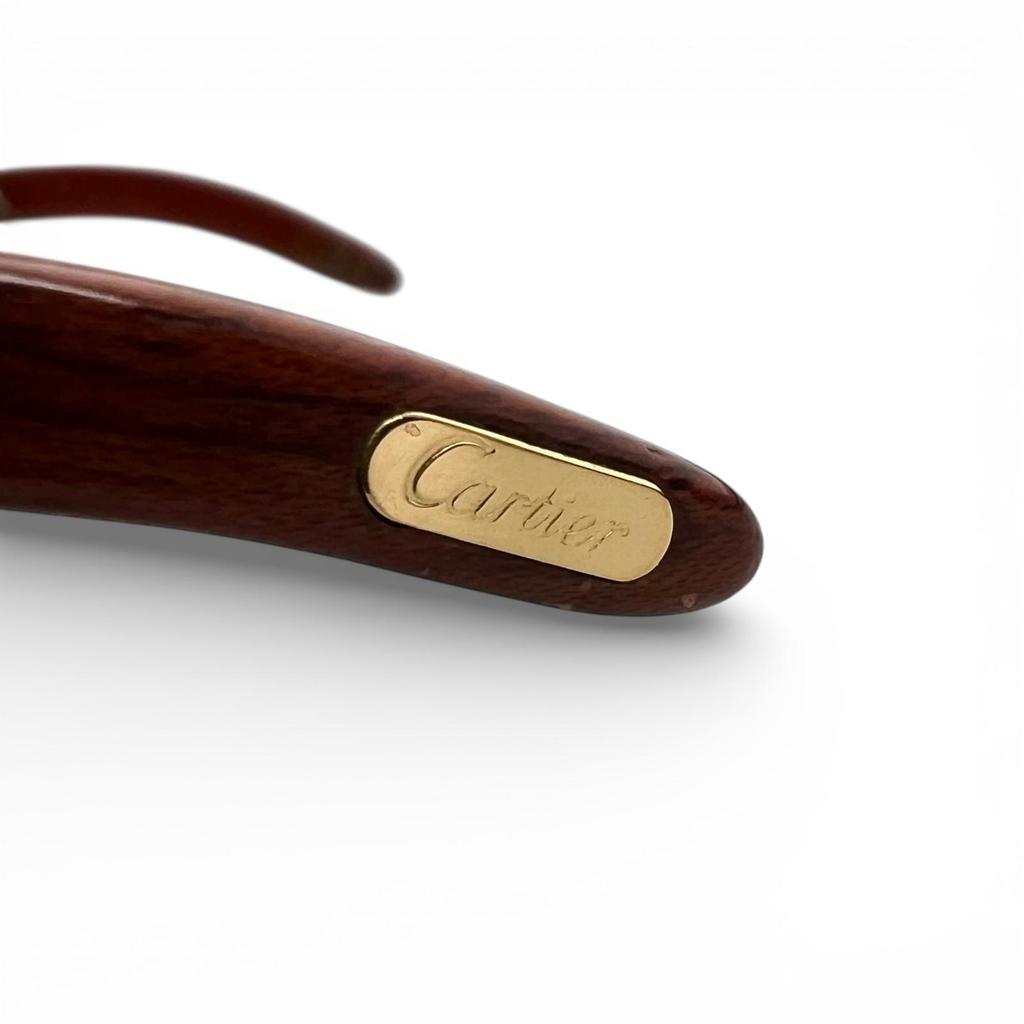 Good Cartier sunglasses Trinity Wooden Temple gold Women Used