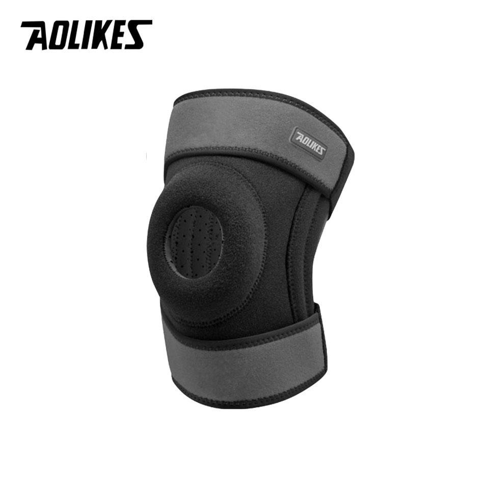 

Aolikes 1Pcs Sports Knee Pads Four Springs Ergonomic Support Breathable Knee Brace With Side Stabilizers Patella Protector Gel Pads Left
