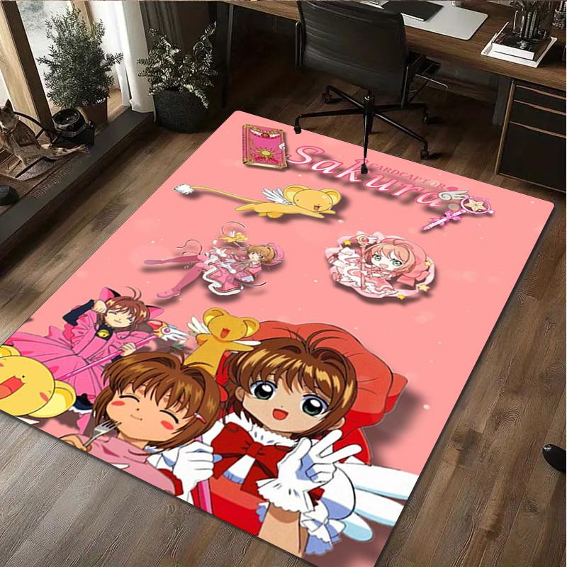 Anime Characters Sakura Kinomoto Carpet Carpet Office Decorative Carpet For Living Room Bedroom Door Mat Floor Rug Computer Chair Area Rug