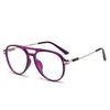 Women Retro Anti Blue Light Computer Glasses Designer Vintage Men Half Frames Eyeglasses Trendy Office Accessory