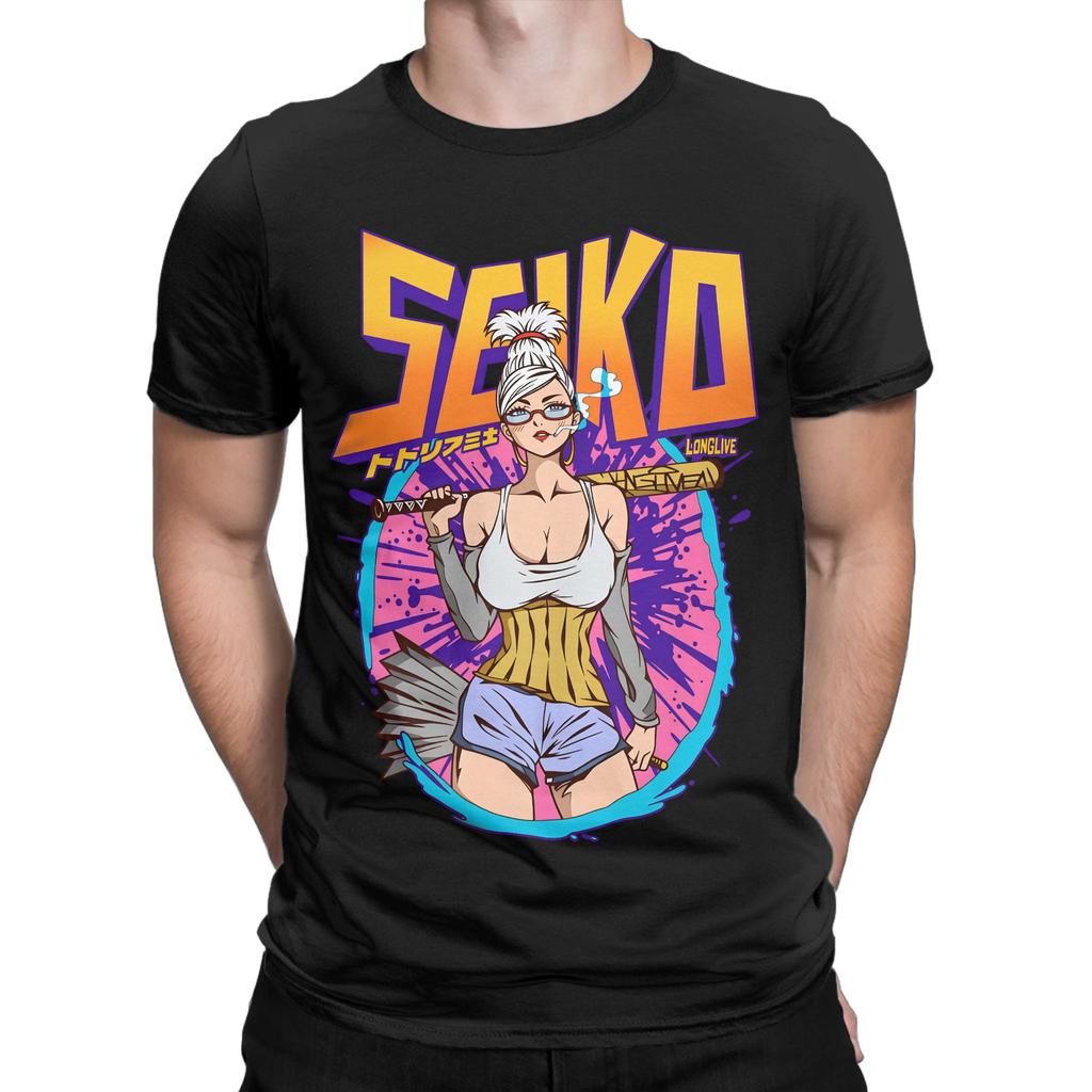 Japanese Anime Dandadan Mens T Shirt Vintage Tees Short Sleeve Crewneck TShirts Pure Cotton Big Size Tops