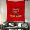 Custom Name Arsenal Wall Tapestry Aesthetic Wall Hanging Printed Fabric Blanket Decorative Tapestries for Bedroom Living Room Home Decor