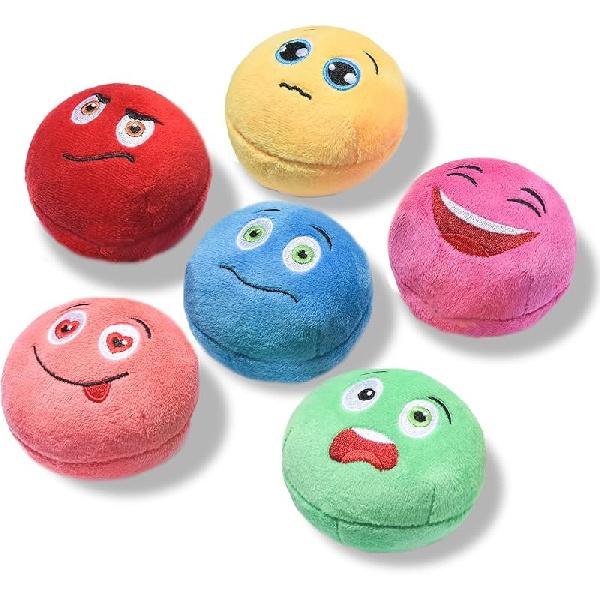 Squeaky Dog Toys, [6 Pack] Soft Stuffed Plush Balls with Squeakers, Interactive Fetch Play for Puppy Small Pets Small 2.6