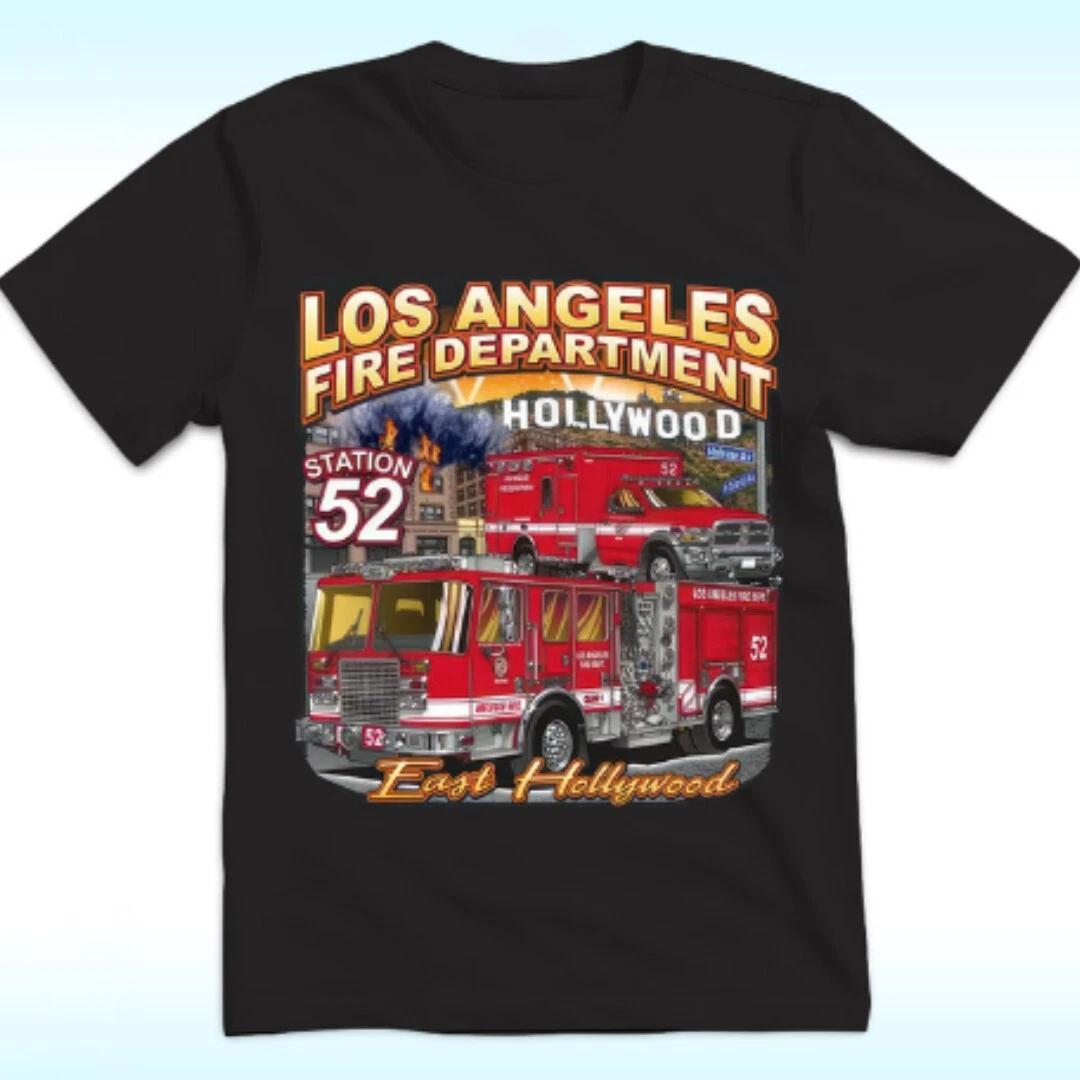 Men s and Women s T-shirts LAFD Station 52 East Hollywood California Fire Shirt XXL