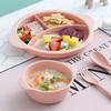 Wheat Straw Children Dividing Plate Household Solid Simple Plastic Students Dining Tableware Fashion Nordic New Thicken Dish