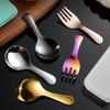 Portable Stainless   Spoon Fork Set Ideal For Picnics Office Dorm Dishwasher Safe
