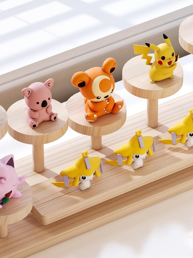 Wooden Display Stand Wood Cupcake Stands for Display Craft Funko Action Figures,Table Display Stand for Vendors Wood Riser