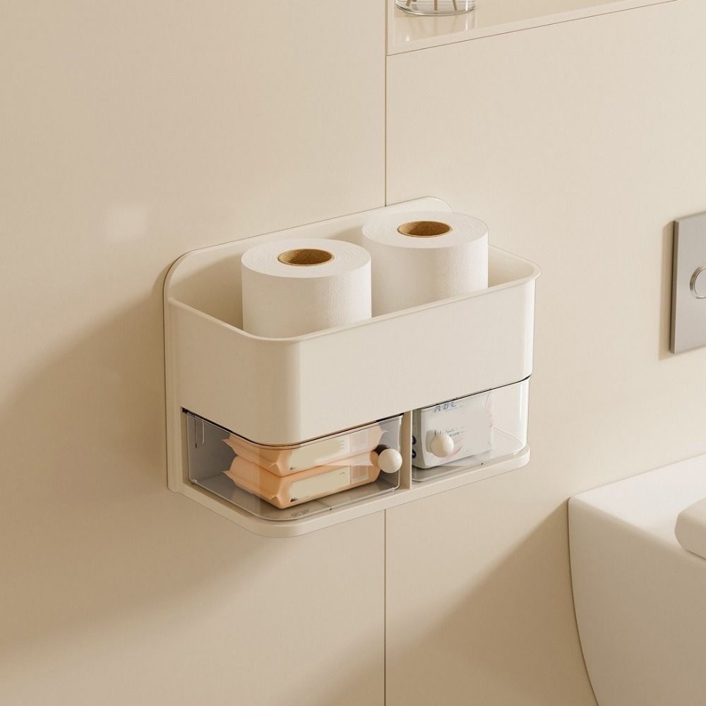 Space Saving Rotatable Wall Mounted Storage Box Large Capacity Condiment Storage Box Bathroom