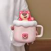 Strawberry Bear Mug Ceramic Water Cup Female Birthday Gift Couple Pair Cup Office Essential Coffee Cup