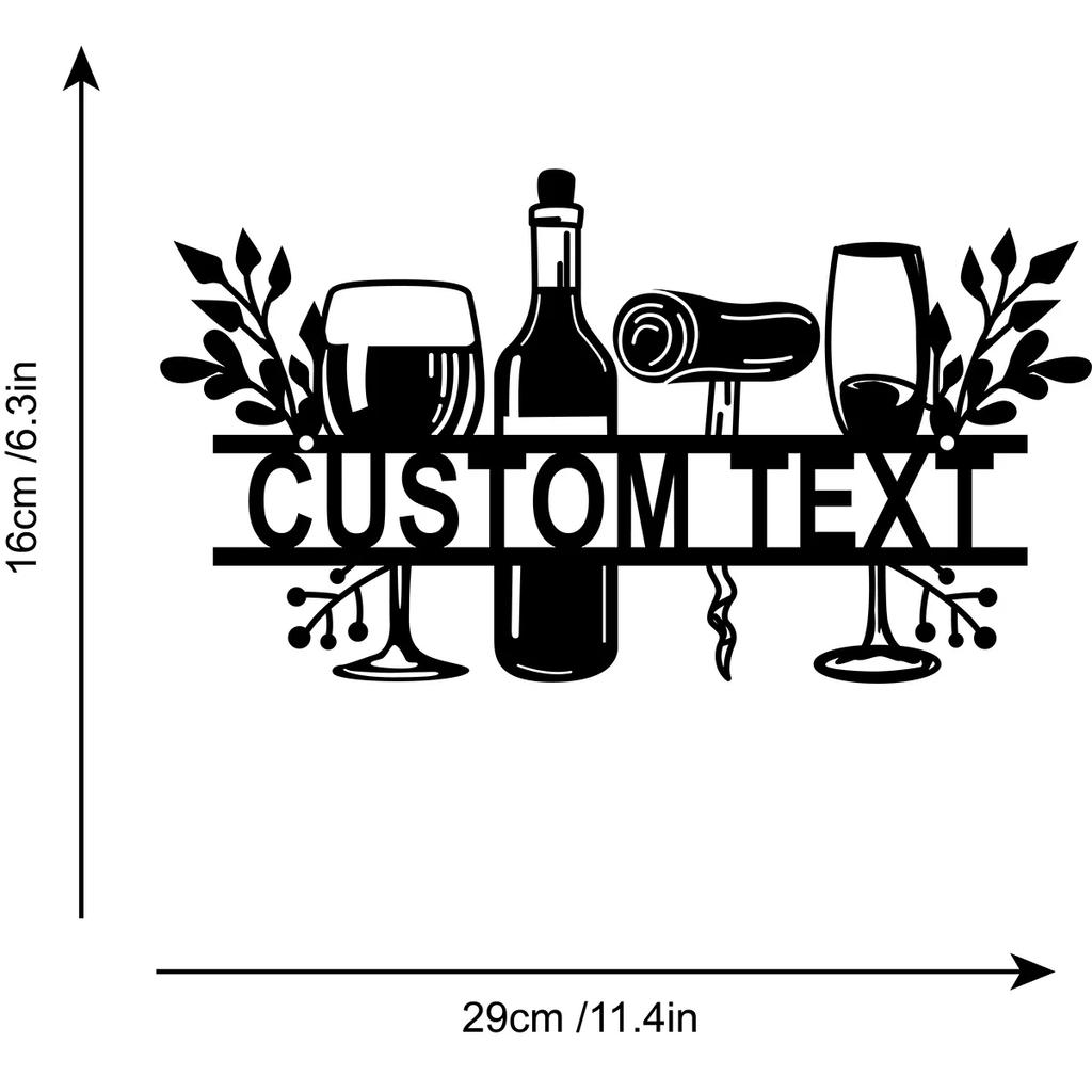 Personalized Wine Metal Wall Sign Home Bar Decor Custom Wine Tin Sign Plaque Man Cave Gift