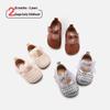 Spring 2026 Baby Girl Princess Walker Shoes - Hollow Weave Leather with Bow