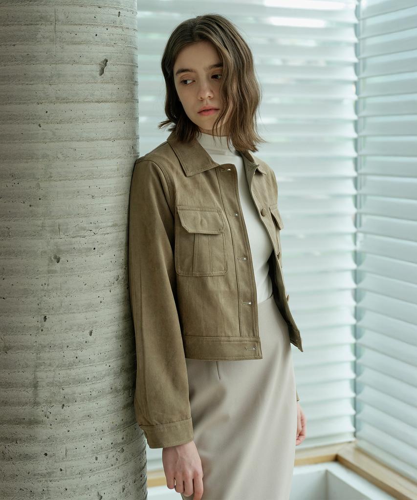 LE STUDIO Classic Suede Pocket Jacket (Kbe)
