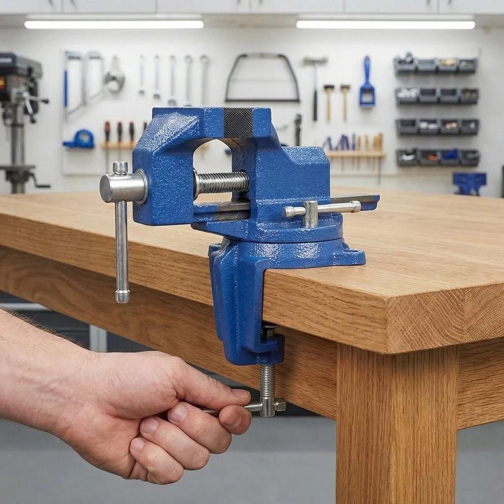 Tools Cast Steel Portable Small Vice Heavy-Duty Non-Slip Jaw Table Clamp Compact Heavy-Duty Work Vise Metalworking