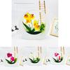 Phalaenopsis Flower Simulated Potted Moon Shaped Decorative Pendant Wall