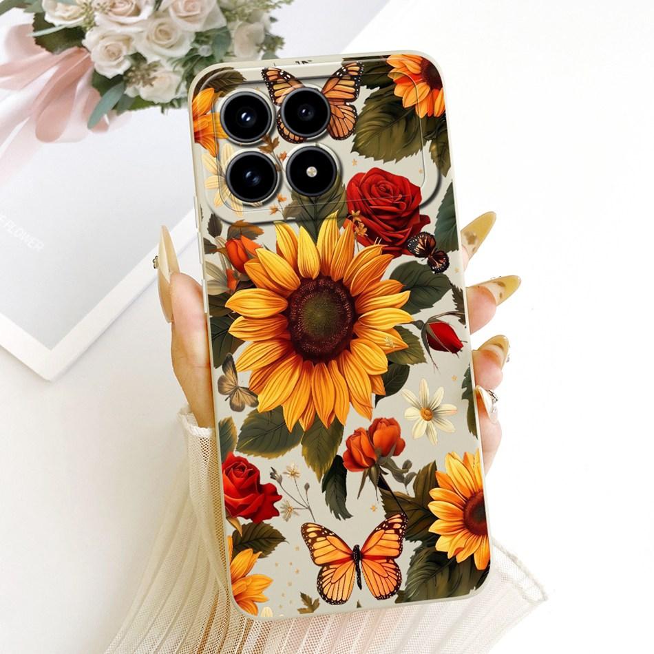 Für Xiaomi Redmi K90 Niedliche Katze Blume Cartoon Handyhülle Für Redmi K 90 K90 Pro Max 5G Stoßfeste Weiche Silikonhüllen Stoßfänger