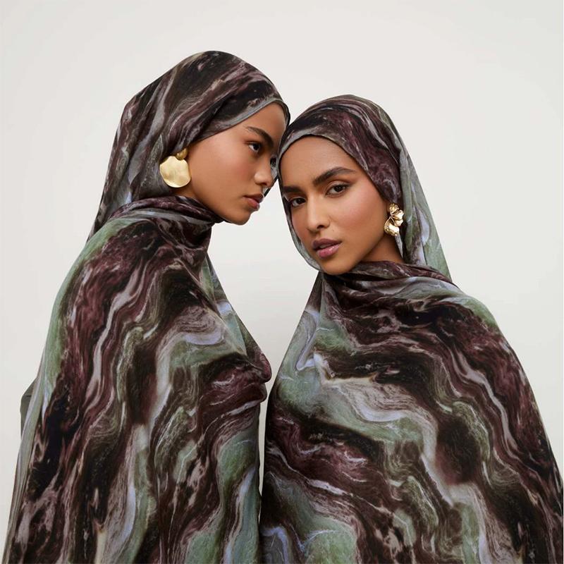 Muslimischer Modal Schal Jersey Hijab Langer Aquarell Blumen Schal Schal Dame Bunter Druck Turban Binden Kopftuch Kopftuch Stirnband Schals