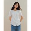 INMAN French Lace Hollow Embroidery Short Sleeve Shirt