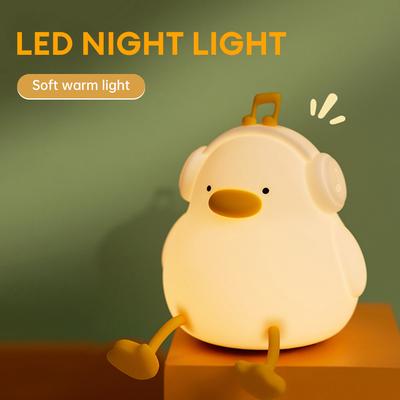LED Night Light Duck Silicone Lamp Touch Sensor 3-Level Dimmable Nightlight Bedroom Bedside Light for Children Room Decor