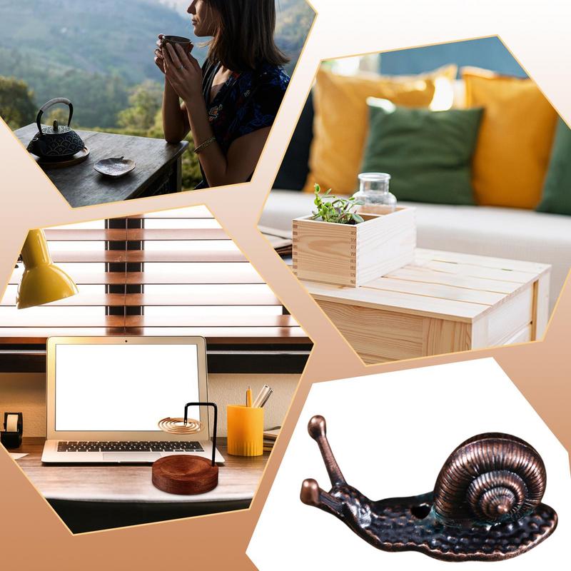 Alloy Snail decor Handmade Metal Incense Holder Crafts Figurines Ornament Room Decor Supplies Home Decoration Accessories